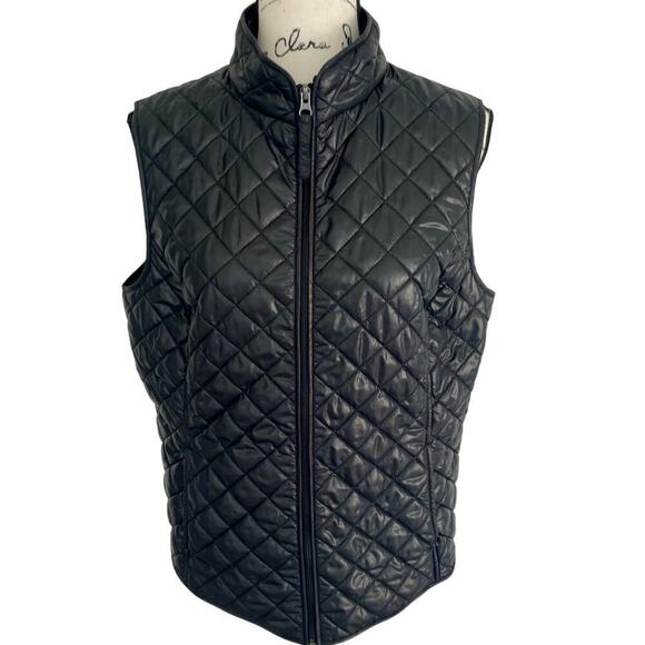 VAN HEUSEN PUFFER VEST MEN INSIDE POCKETS Sz L BLACK MOCK NECK COZZY VERSATILE - Picture 4 of 16